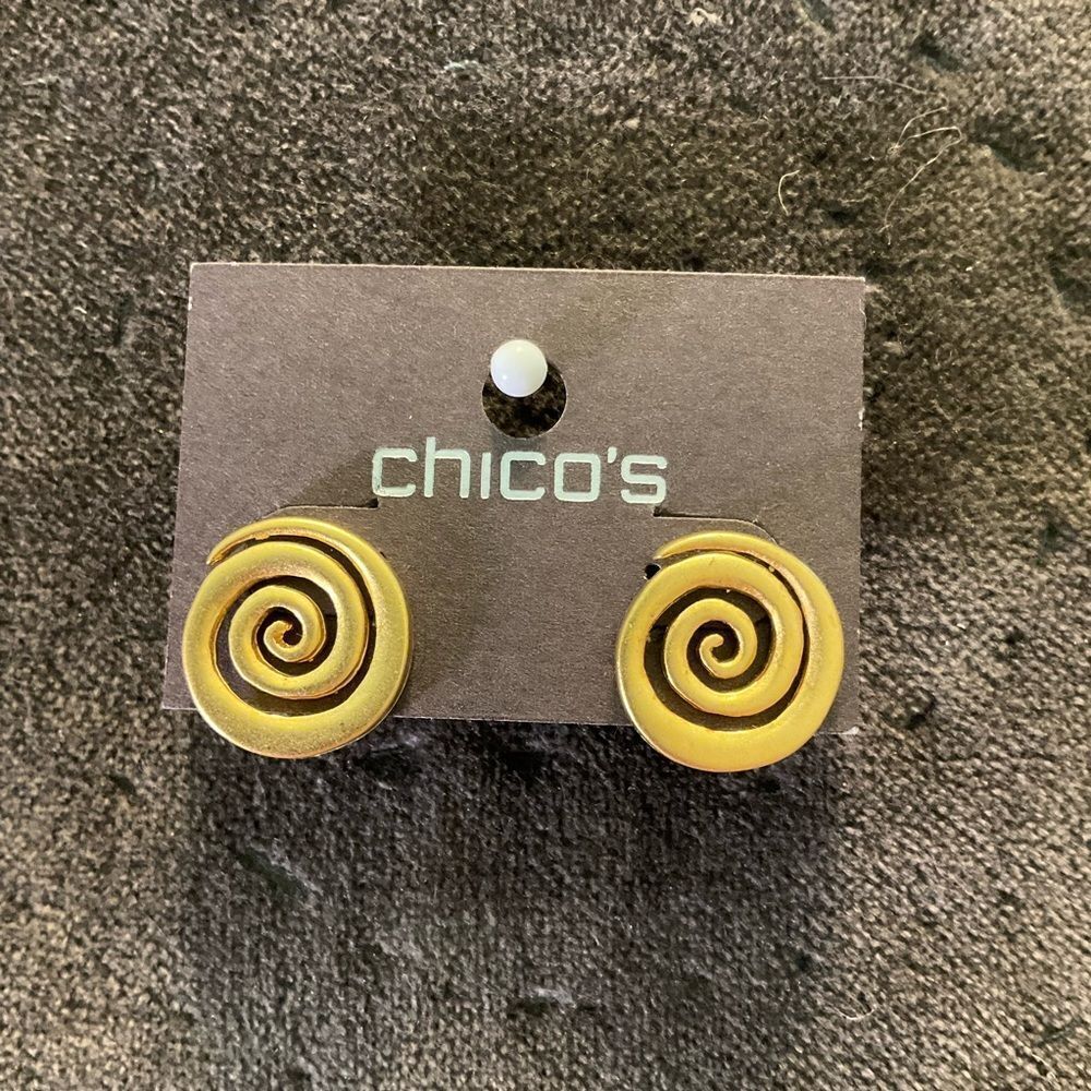 0109-Chico's Gold Spiral Earrings